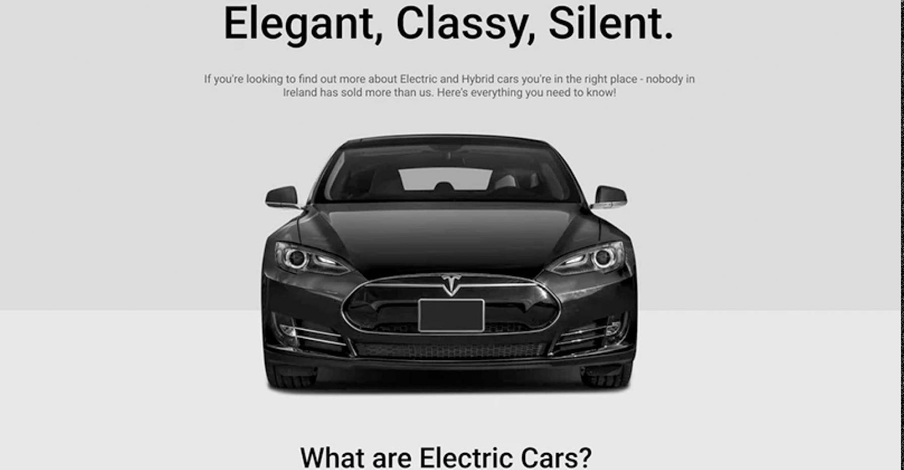 Landing Page Redesign about Electric Cars